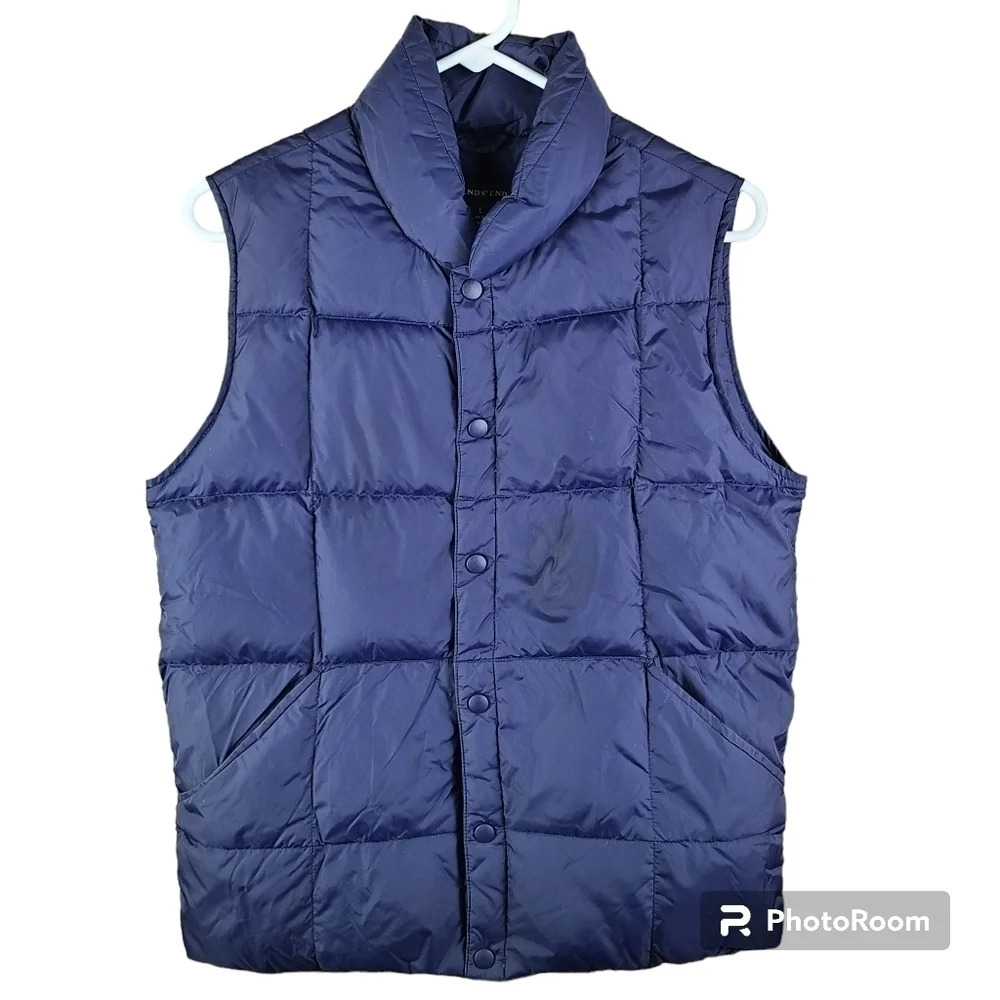 Lands' End navy puffer vest
